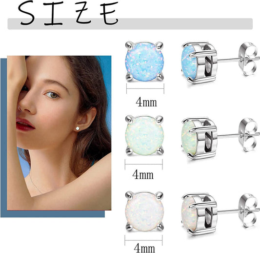 3Pcs Opal Macaron Earrings