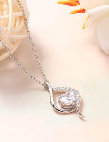 White Gold Plated Mom Necklace