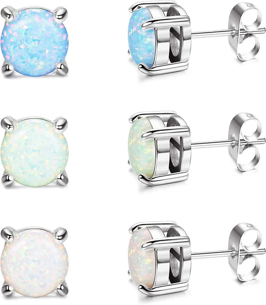 3Pcs Opal Macaron Earrings