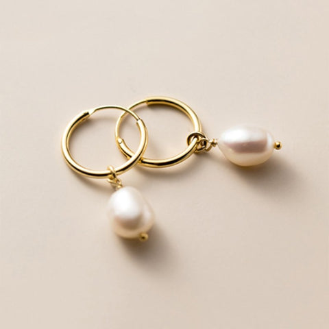 Freshwater Pearl Bella Hoop Earrings