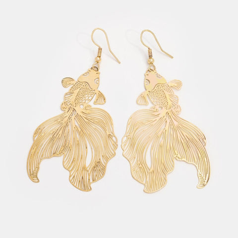 Gold Koi Fish Earrings