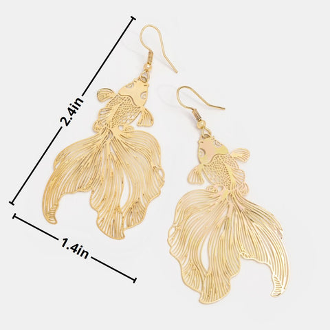 Gold Koi Fish Earrings