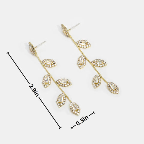 Gold Plated Crystal Vine Earrings