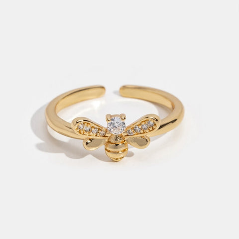 Laila Crystal & Gold Bee Ring