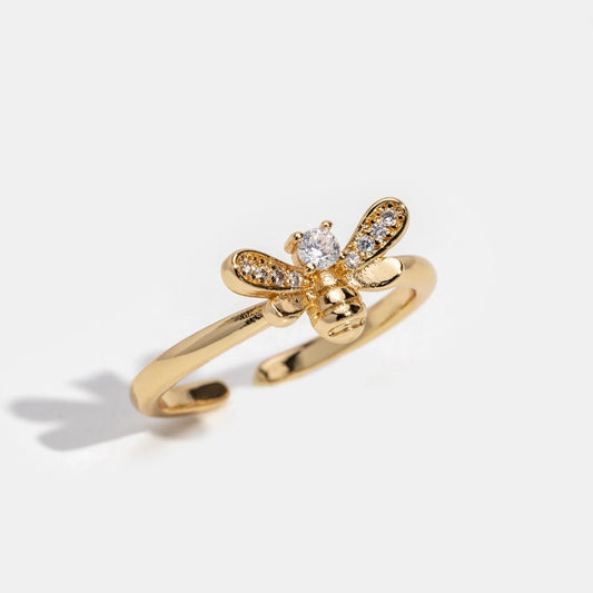 Laila Crystal & Gold Bee Ring