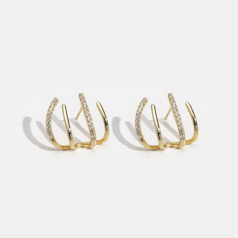 Layla Crystal & Gold Claw Earrings