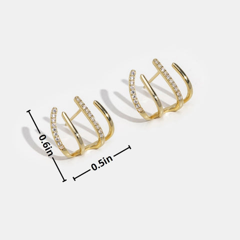 Layla Crystal & Gold Claw Earrings