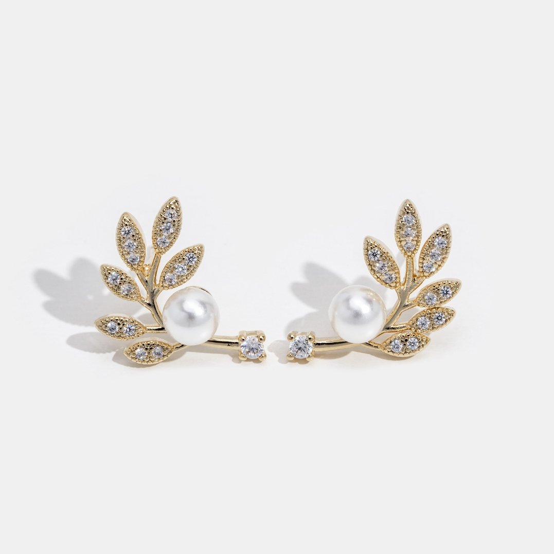 Crystal Leaf Drop Earrings - Wowcher