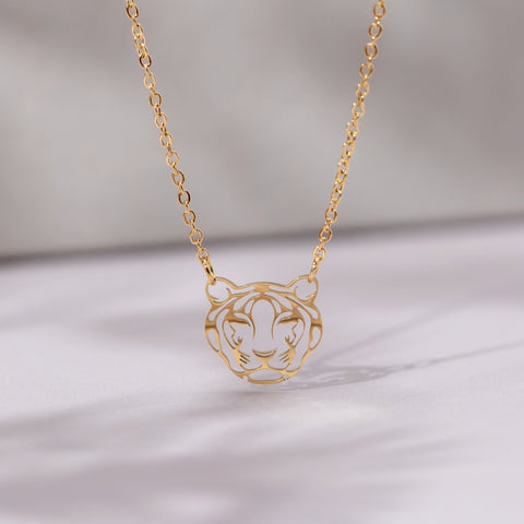 Tiger Stainless Steel Gold Necklace