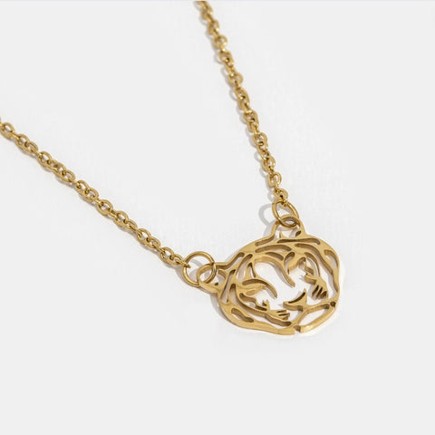 Tiger Stainless Steel Gold Necklace