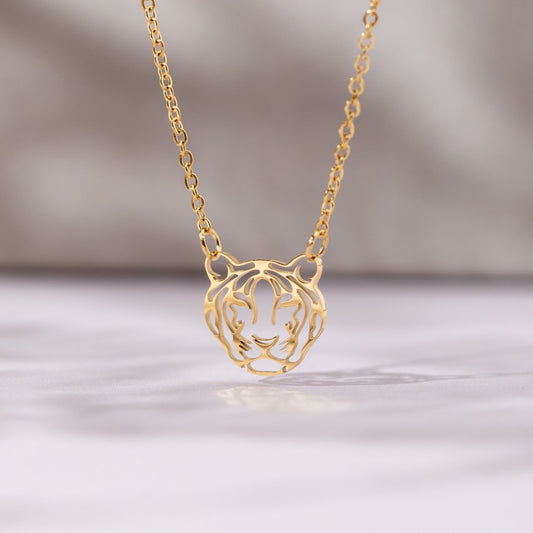 Tiger Stainless Steel Gold Necklace