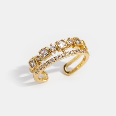 Yvonne Crystal Layered Ring